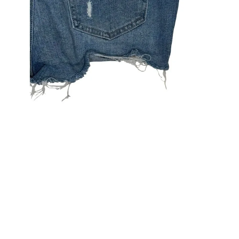 Anthropologie Women's Shorts Button Fly Distressed‎ Distressed Raw Hem Denim 27 - Picture 7 of 10